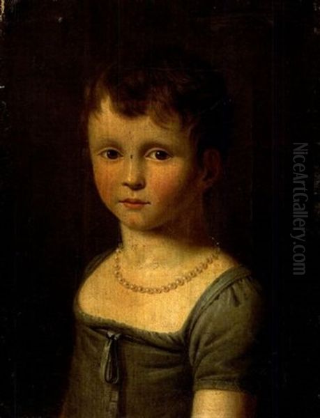 Portrait D'une Petite Fille En Buste Oil Painting by Jeanne Elisabeth Chaudet