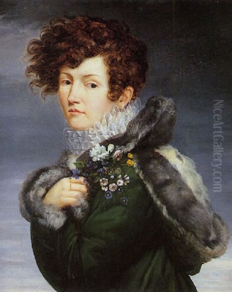 Portrait De La Comtesse De Vaureal Oil Painting by Jeanne Elisabeth Chaudet