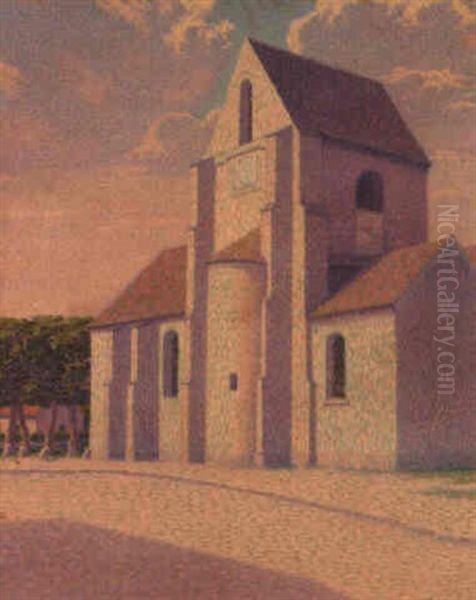 Place De L'eglise Oil Painting by Theophile-Narcisse Chauvel