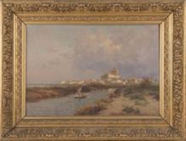 Saintes-maries-de-la-mer Oil Painting by Ernest Georges Chauvier de Leon