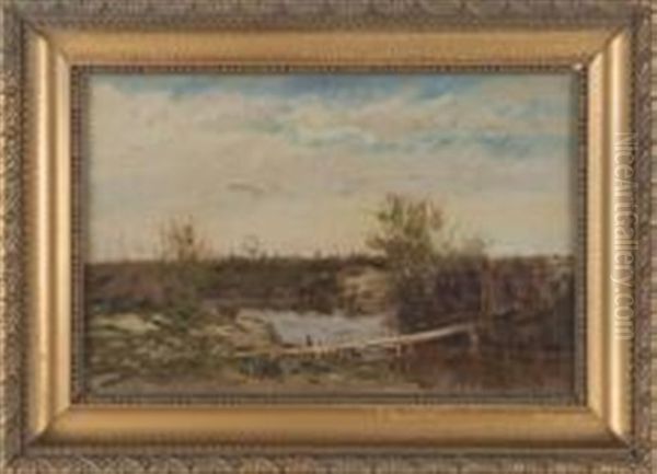 Vue De Camargue Oil Painting by Ernest Georges Chauvier de Leon