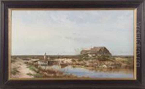 Paysage En Camargue Oil Painting by Ernest Georges Chauvier de Leon