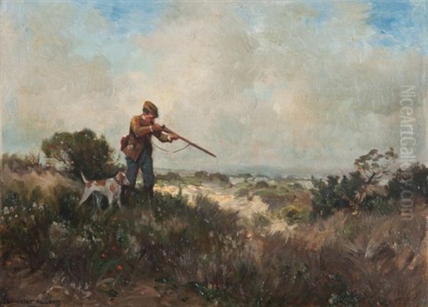 Chasseur Oil Painting by Ernest Georges Chauvier de Leon