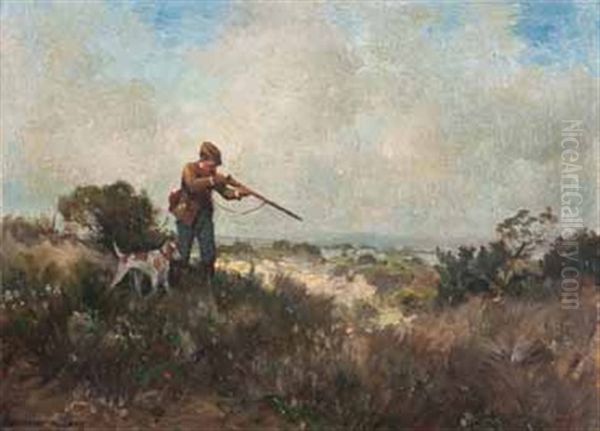 Chasseur Oil Painting by Ernest Georges Chauvier de Leon