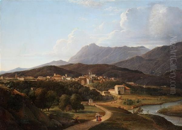 Vue Des Environs De Rome Oil Painting by Pierre Athanase Chauvin