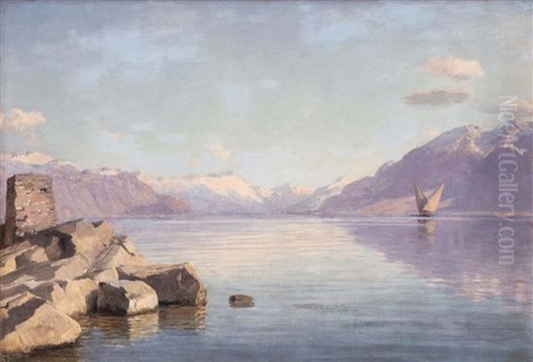 Vue Du Lac Oil Painting by Alfred Chavannes