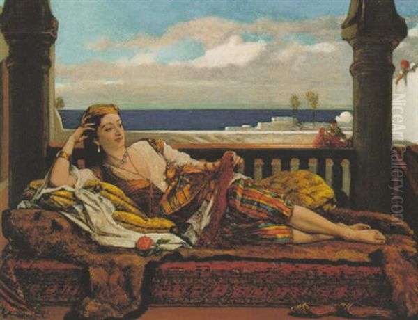 The Odalisque Oil Painting by Victor Joseph Chavet