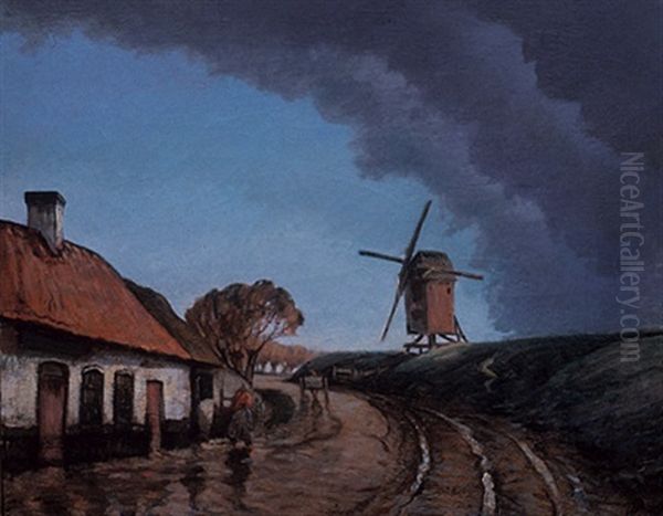 The Rain Cloud, Holland Oil Painting by Georges Chavignaud