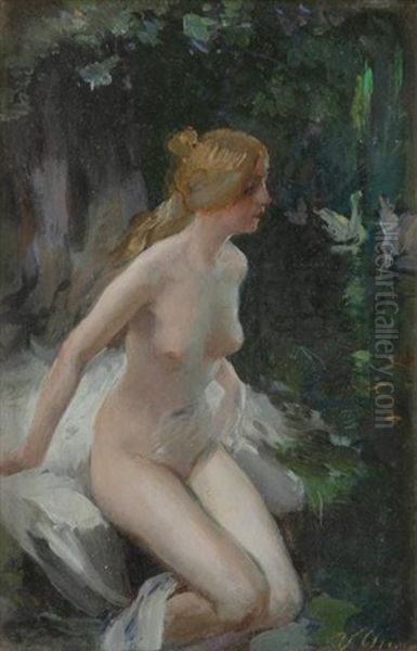 Baigneuse Oil Painting by Ulpiano Checa Sanz