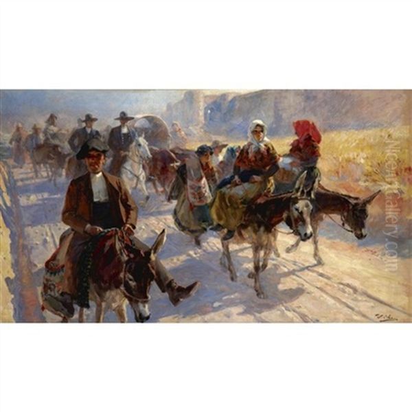 Romeria (procession) Oil Painting by Ulpiano Checa Sanz