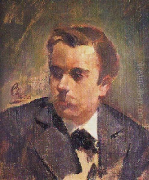 Retrato De Cecilio Pla A Los 20 Anos Oil Painting by Ulpiano Checa Sanz