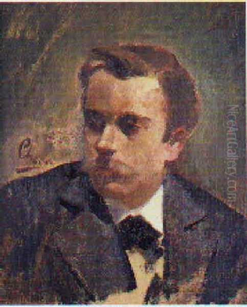 Retrato De Cecilio Pla A Los 20 Anos Oil Painting by Ulpiano Checa Sanz