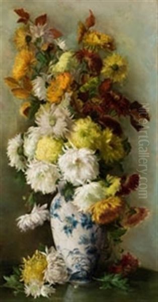 Jarron Con Flores Oil Painting by Felipe Checa Y Delicado