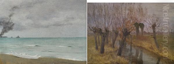 Campello; Viareggio (2 Works) Oil Painting by Arturo Chelini