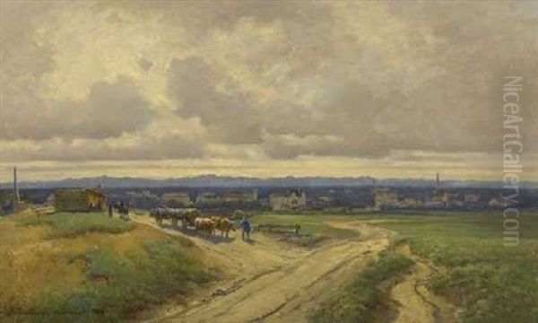 Partie Aus Sendling Bei Munchen Oil Painting by Adolf Chelius