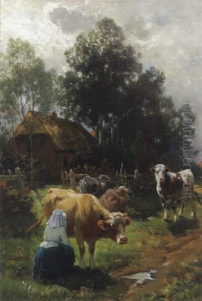 Motiv Aus Pommern Oil Painting by Adolf Chelius