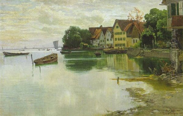 Ermatingen Am Bodensee Oil Painting by Adolf Chelius