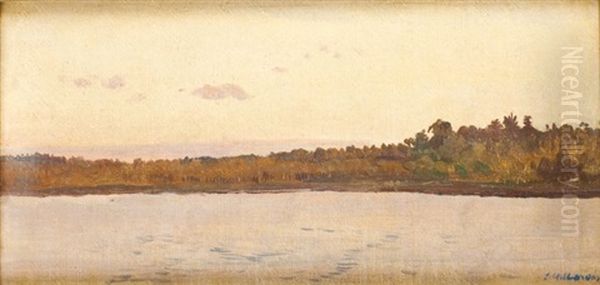 Jezioro Oil Painting by Josef Chelmonski