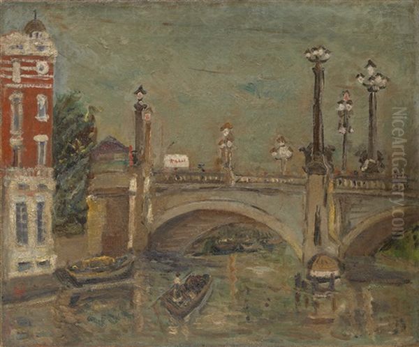 Bridge In Shanghai Oil Painting by  Chen Cheng-Po