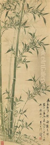 Bamboos Oil Painting by  Chen Hongshou