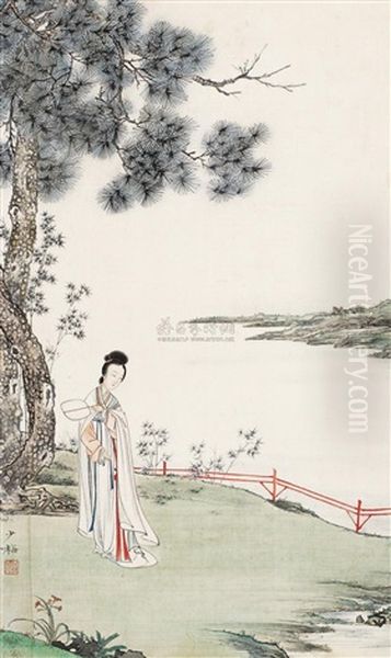 Lady Under The Tree Oil Painting by  Chen Shaomei