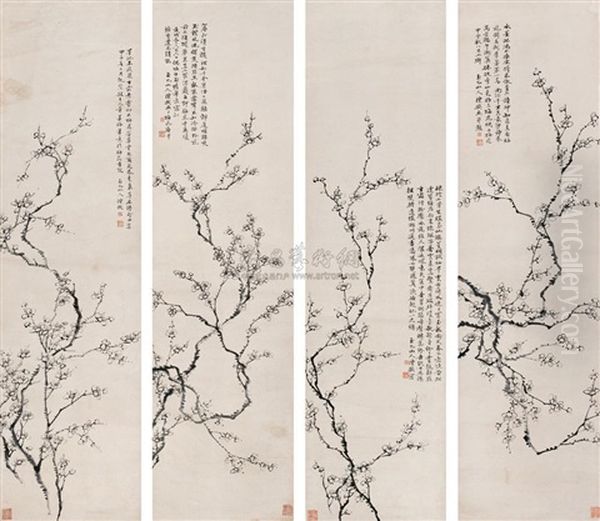 Plum Flower Oil Painting by  Chen Zhuan