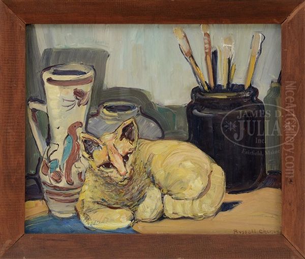 Pretzel The Cat Oil Painting by Russell Cheney