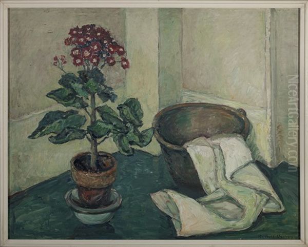 Still-life With Geranium Oil Painting by Russell Cheney