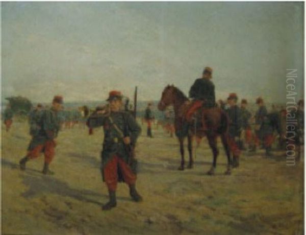 Les Grandes Manoeuvres Oil Painting by Emile Chepfer