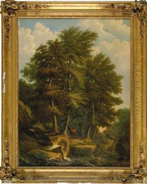 Cavalier Dans Un Sous-bois Oil Painting by Jean-Louis (de Gavaux) Cheret