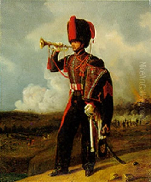 Soldado Frances Oil Painting by Jean-Louis (de Gavaux) Cheret