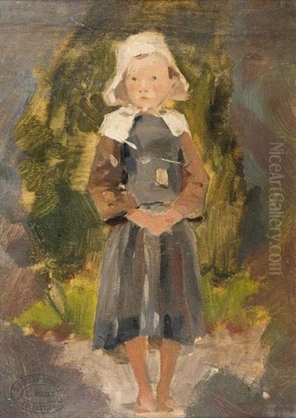 Petite Fille Bretonne Oil Painting by Jules Cheret