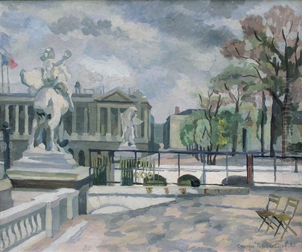 Jardin De Tuileries Oil Painting by Georges Cherkesov