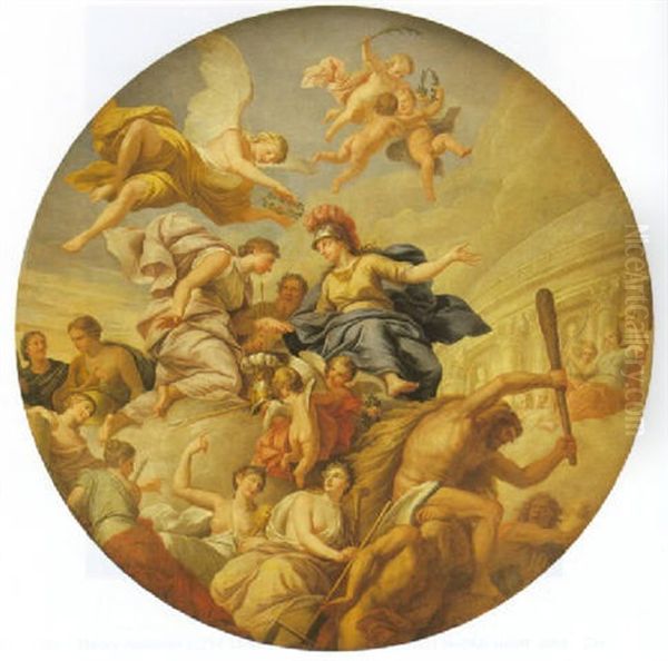 The Triumph Of Peace Oil Painting by Louis Cheron