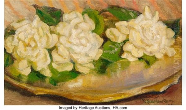 White Roses Oil Painting by Emma Richardson Cherry