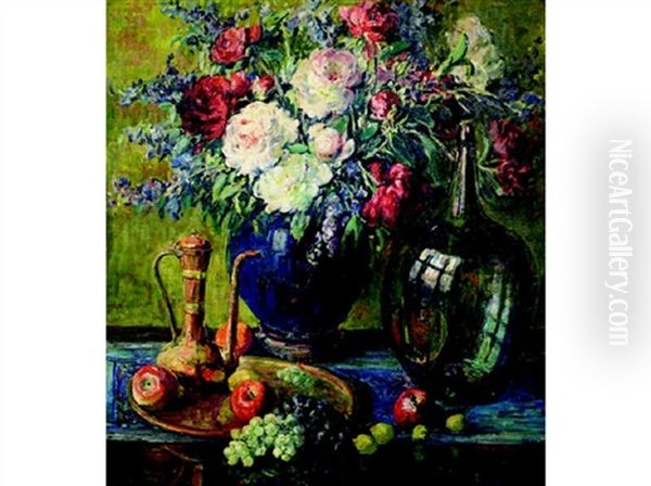 Copper Urn Oil Painting by Kathryn E. Bard Cherry