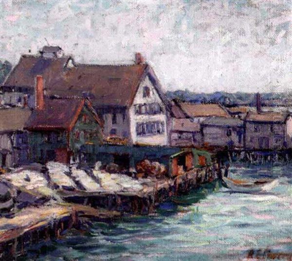 Gloucester Harbor Oil Painting by Kathryn E. Bard Cherry