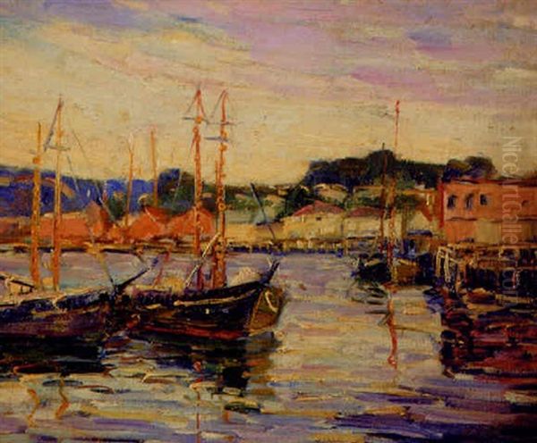 Gloucester Harbor Oil Painting by Kathryn E. Bard Cherry