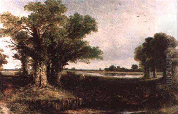 Through The Meadows Oil Painting by George F. Chester