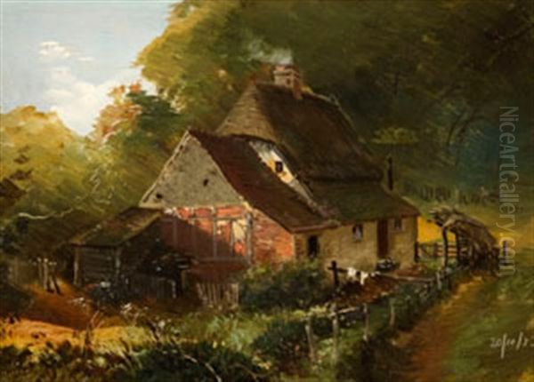 Untitled (cottage) Oil Painting by Nicholas Chevalier