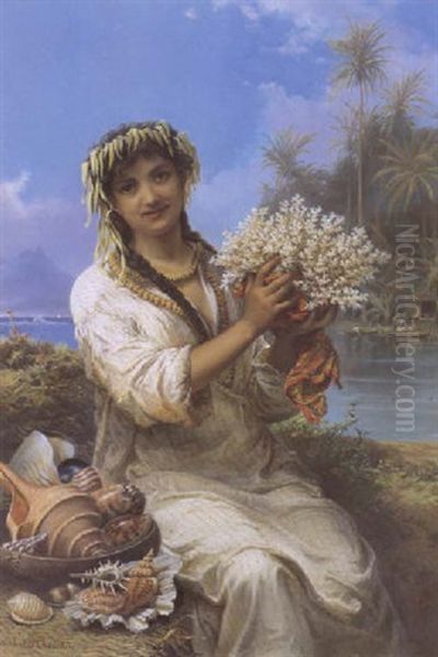 The Seashell Seller Oil Painting by Nicholas Chevalier