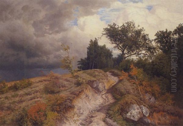 An Approaching Storm Oil Painting by Nicholas Chevalier