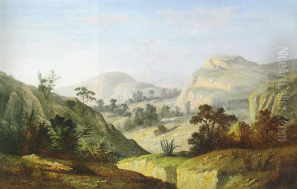 Near Glenbrook In The Blue Mountains, Australia Oil Painting by Nicholas Chevalier