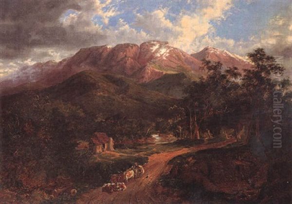 The Buffalo Ranges, Victoria Oil Painting by Nicholas Chevalier