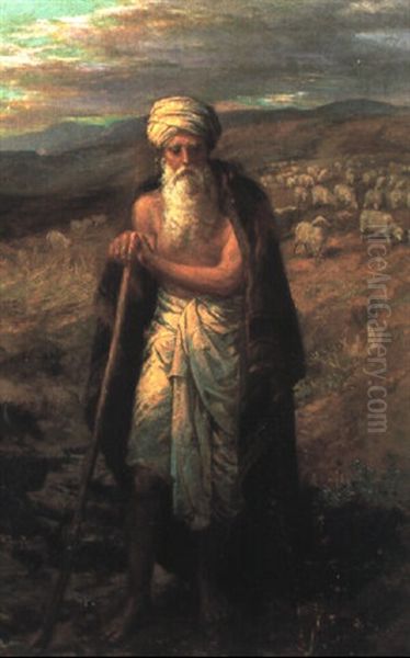 The Shepherd Oil Painting by Nicholas Chevalier