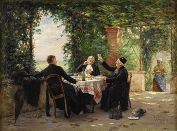 Afternoon Break Oil Painting by Vincent Jean Baptiste Chevilliard