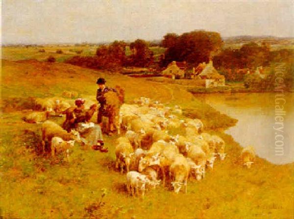 The Young Shepherds Oil Painting by Luigi Chialiva