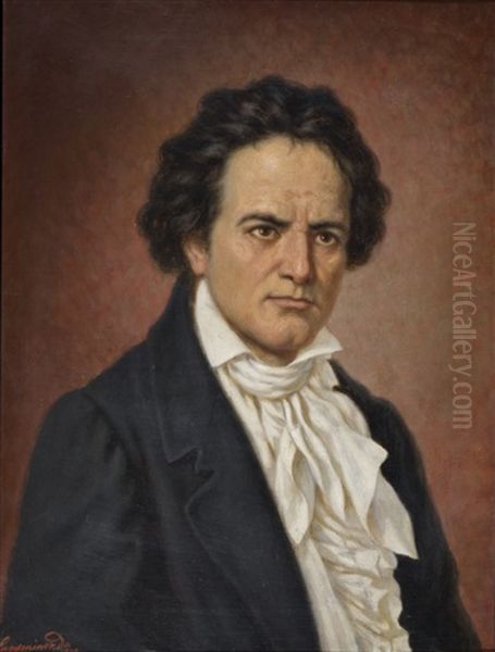 Ludwin Van Beethoven Oil Painting by Epaminondas Chiama