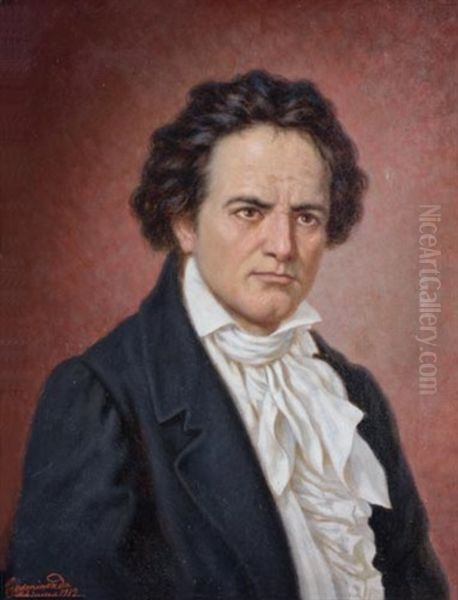 Ludwing Beethoven Oil Painting by Epaminondas Chiama