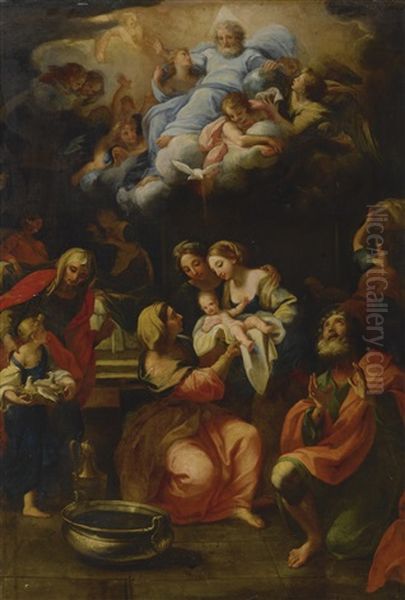 The Birth Of The Virgin Oil Painting by Giuseppe Bartolomeo Chiari